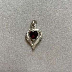 *Silver Birthstone Heart Pendant*